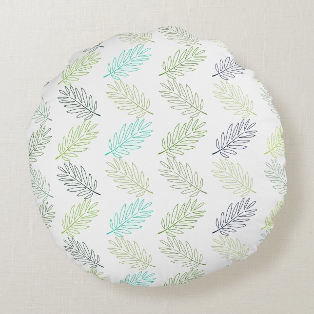 Coussins Ronds Élégante verdure Botanique Tropical Feuille Motif (Dos)