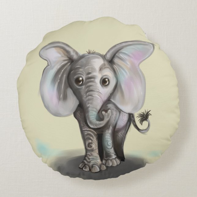 Coussins Ronds Eléphant bébé (Dos)