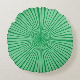 Coussins Ronds Emerald Green Sage Starburst Wheel Stripe Motif