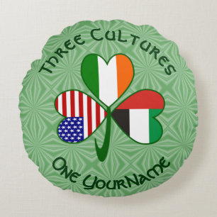 Coussins Ronds Émirats arabes unis Irlande États-Unis Trèfle Drap