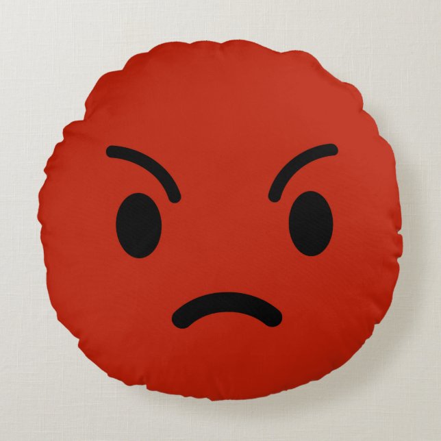 Coussins Ronds Emoji fâché (Devant)