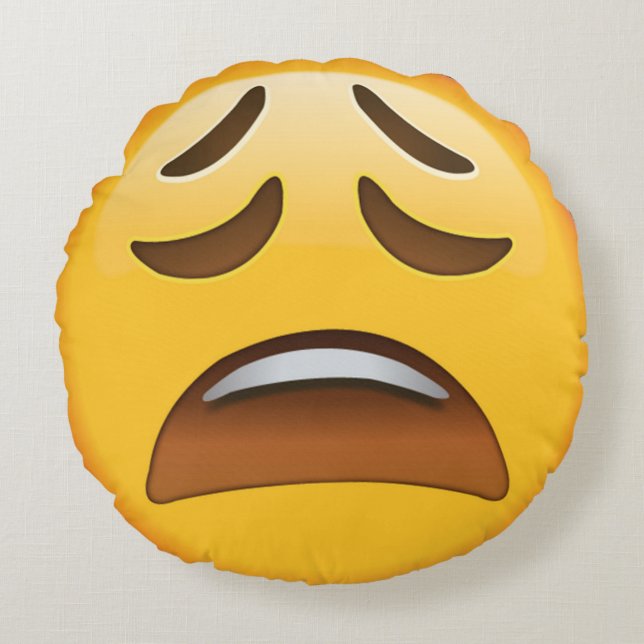 Coussins Ronds Emoji fatigué (Devant)