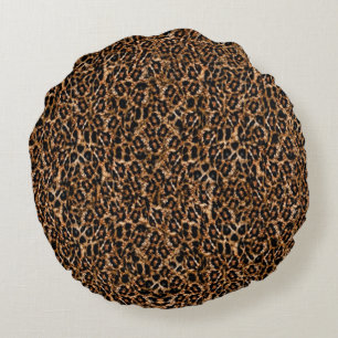 Coussins Ronds Empreinte de léopard Motif de fourrure Exotique Br