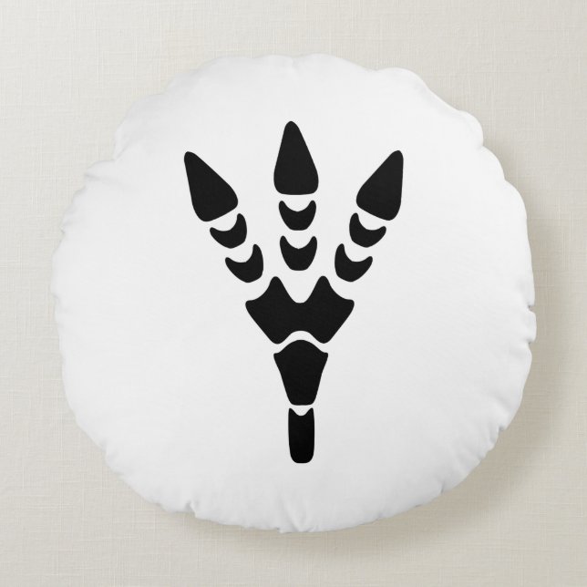 Coussins Ronds Empreinte isolée de Dinosaure (Devant)