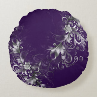 Coussins Ronds Enchanting Purple and Silver Accents 