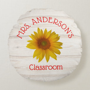 Coussins Ronds Enseignant Roses Rustiques Salle de classe