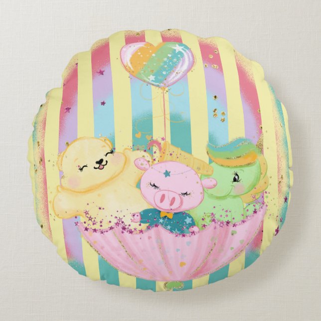 Coussins Ronds Épouser les potes de couchage (Devant)