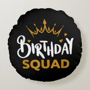 Coussins Ronds Équipe d'anniversaire de fête appariée famille gro