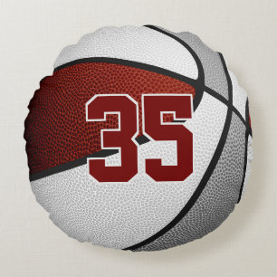 Coussins Ronds équipe de basket-ball gris marron couleurs décor s