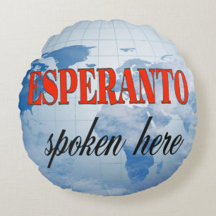 Coussins Ronds Esperanto a parlé ici terre nuageuse