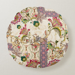 Coussins Ronds Ethnic Mughal Floral Paisley