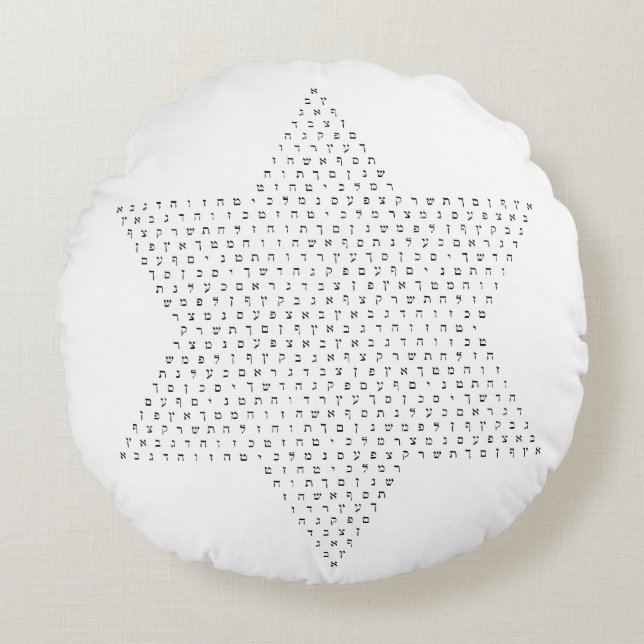 Coussins Ronds Étoile de David avec les lettres hébreues (Devant)