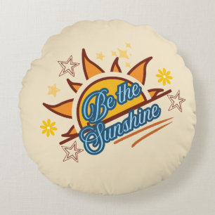 Coussins Ronds Être le soleil Rétro Vintage Graphique solaire