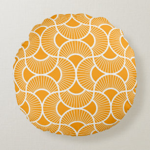 Coussins Ronds Éventails minimalistes Ogee Soleil levant Clair en