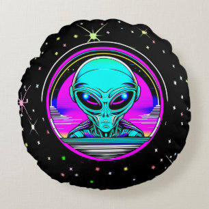 Coussins Ronds Extraterrestre Alien volant un OVNI