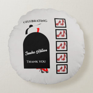 Coussins Ronds Fab Silhouette Chaussures Glam Rouge Noir Annivers