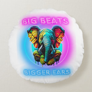 Coussins Ronds Face d'éléphant coloré