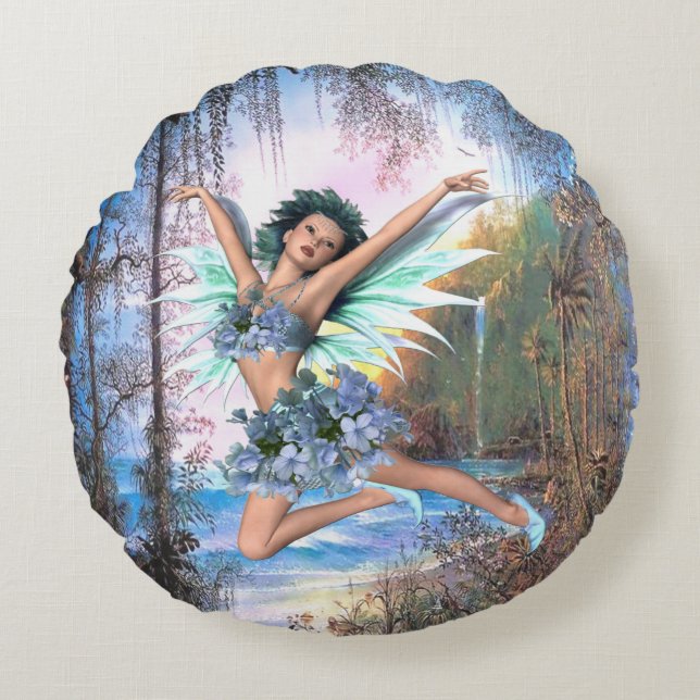 Coussins Ronds Fairy Kingdom forest dreamland imaginaires histoir (Devant)