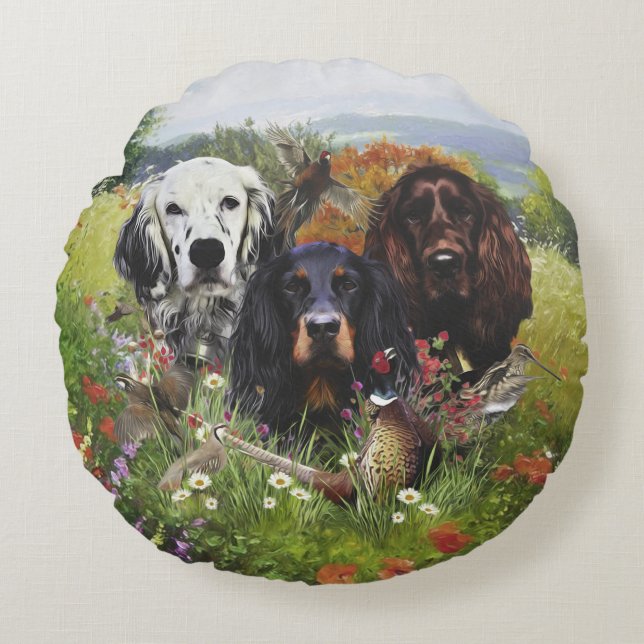 Coussins Ronds Famille Setters (Devant)