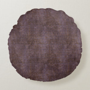 Coussins Ronds Faux Velvet - Mauve foncée