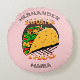 Coussins Ronds Favorite Taco, Cool aliment préféré Cadeau personn