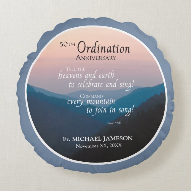 Coussins Ronds Félicitations pour le 50e anniversaire de l'ordina (Devant)