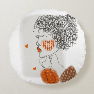 Coussins Ronds Femme de mode : Lignes noires Graphiques