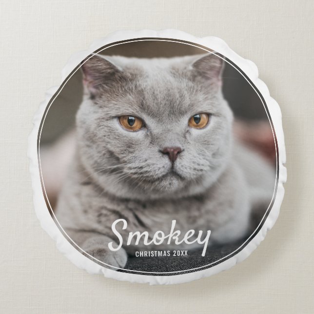 Coussins Ronds Fête de Noël avec animal (Devant)