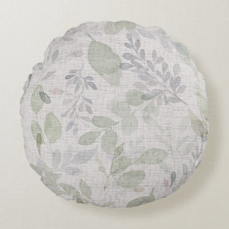 COUSSINS RONDS FEUILLE A L'AQUARELLE DOUCE