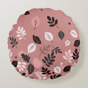 Coussins Ronds Feuilles d'automne minimales