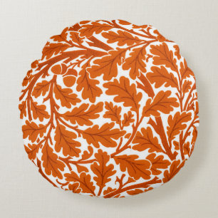 Coussins Ronds Feuilles de chêne William Morris, rouille orange 