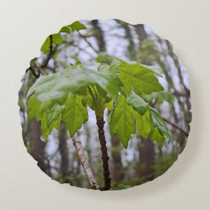 Coussins Ronds Feuilles de forêt après la pluie – Wild Nature Rom