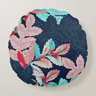 Coussins Ronds Feuilles de palmiers tropicaux : Motif Vintage
