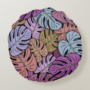 Coussins Ronds Feuilles Monstera #7