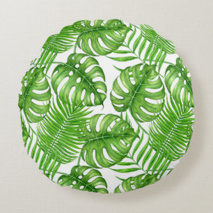 Coussins Ronds Feuilles tropicaux