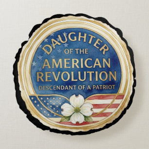 Coussins Ronds Filles de la Révolution américaine patriote USA