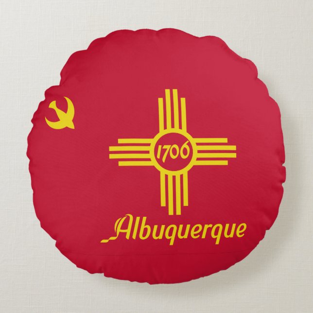 Coussins Ronds Flag of Albuquerque, New Mexico Round Pillow (Devant)