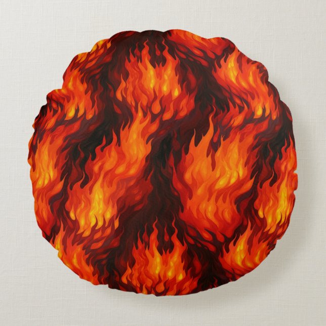 Coussins Ronds Flamme de feu (Devant)