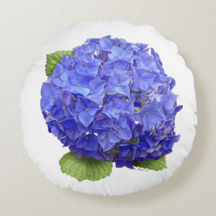 Coussins Ronds Fleur Blue Hydrangea