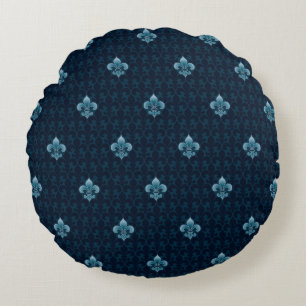 Coussins Ronds Fleur De Lis Pattern
