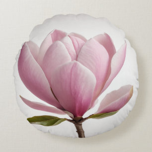 Coussins Ronds Fleur de magnolia rose blanc arrière - plan Jeu d'