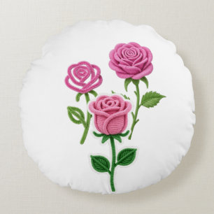 Coussins Ronds Fleur de rose rose fleuriste nettoyeur de pipe fle