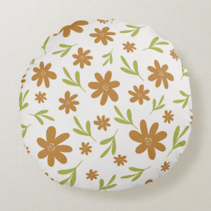 Coussins Ronds Fleur Rétro 70 - Décoration Bohème d'Automne