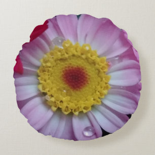 Coussins Ronds Fleur rose et jaune