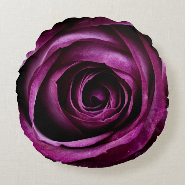 Coussins Ronds Fleur Rose violet (Devant)