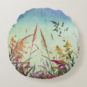 Coussins Ronds Fleur sauvage Et Étoiles