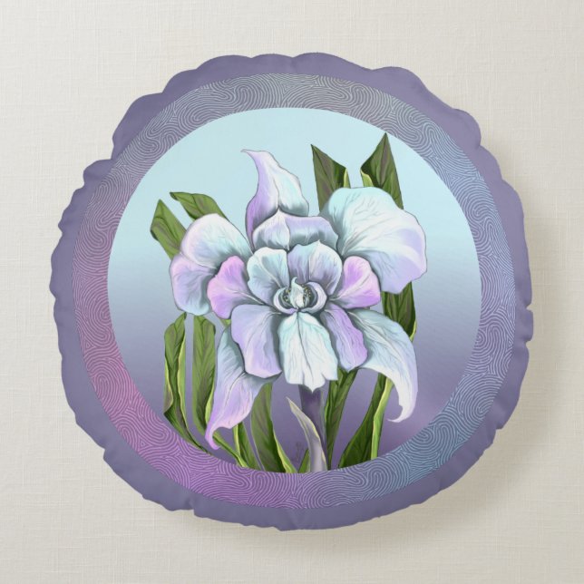 Coussins Ronds Fleur Smeraldo (Devant)