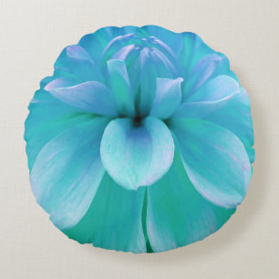 Coussins Ronds Fleur turquoise et violette