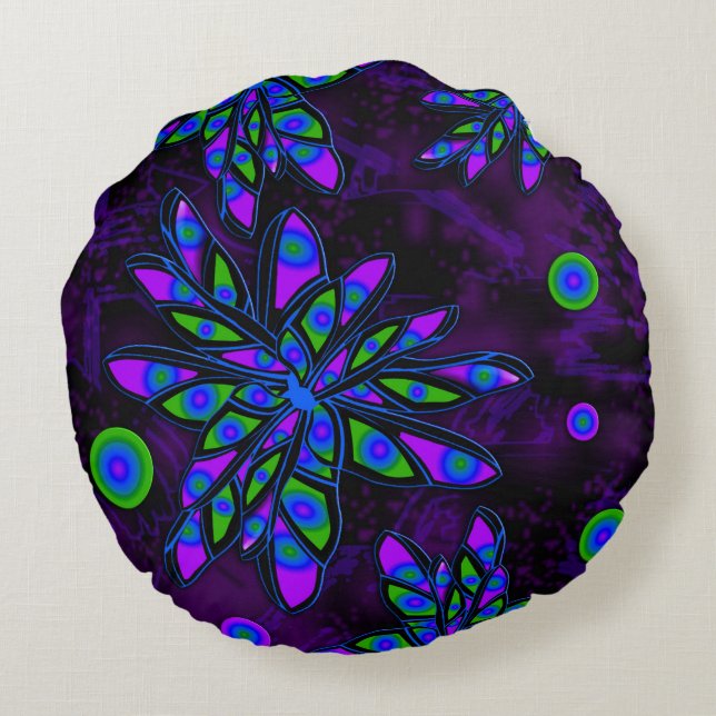 Coussins Ronds Fleurs Abstraites (Dos)