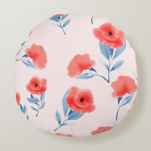 Coussins Ronds Fleurs de pivoine rouge sans couture motif